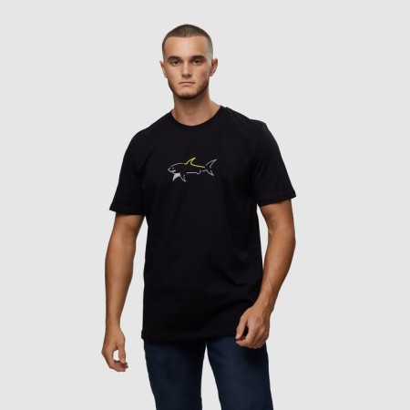 T -shirt male, black color/print mix, size S