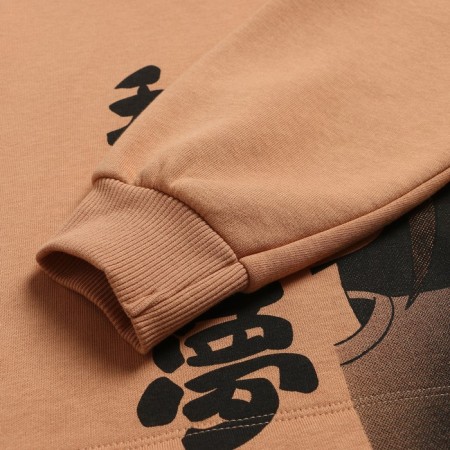 Sweatshirt for girls, sandy color, height 110 cm-8