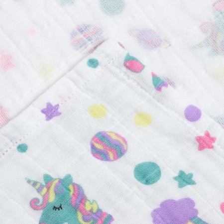 Towel Corner Muslim crumb I “Unicorns”, 75x75 cm, 100% cotton, 3-p, 180 g/m2-5