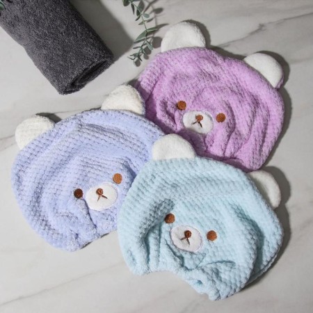 Cup for drying the hair of the Dolyan "Bear", microfiber, color mix-4