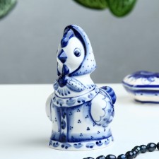 Souvenir Kurochka Ryaba, 10x8x13cm, Gzhel
