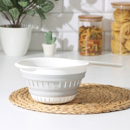 A folding colander with a flex handle, 1.3 l, 35.5 × 19 × 10.7 cm, smoky color-4