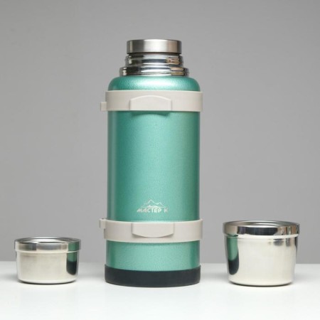 Thermos, 4.4 l, Volume "Master K", with two circles, with a strain, saves heat 60 hours, green 542773-1