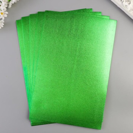Foamiran metallized "green" 2 mm format A4 set of 5 sheets-2