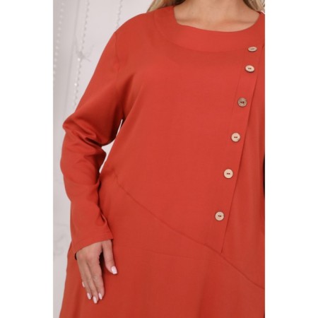 Female dress, size 48, terracotta color-5