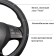 Braid AZARD STELS, eco -leather, carbon fiber inserts, blue, m, black stitching