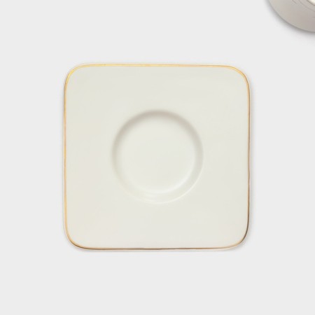 Ceramic coffee masisi set, 12 items: 6 cups 100 ml, 6 saucer d = 11 cm, white color-4