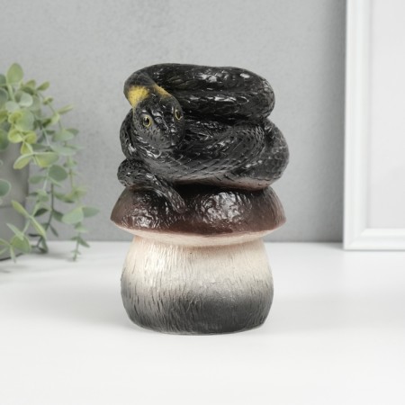 New Year's piggy bank "Snake on the mushroom" 12 x11 x 18 cm.-4