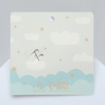 Broach "Bunny with a star", white-yellow color in gold-3