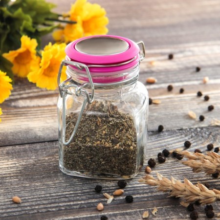 Glass jar for spices with Bugel Castle "Prima", 100 ml, 7.5 × 5 × 8 cm, color mix-5