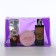 Cosmetic bag with a zip-skin clock, purple color