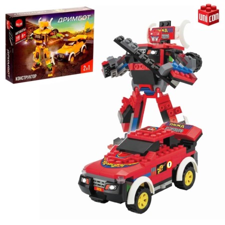 Design-transformer "Jeep", 145 parts, red color