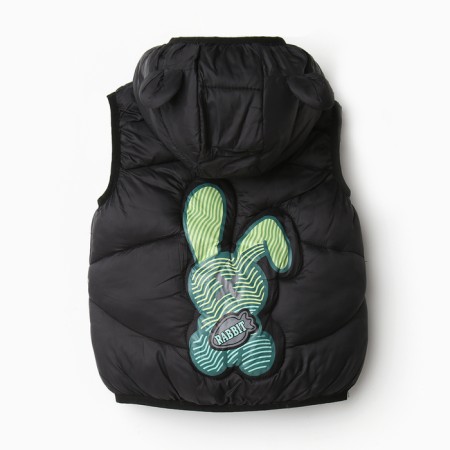 Warm vest of children, black color, height 92-98 cm-3