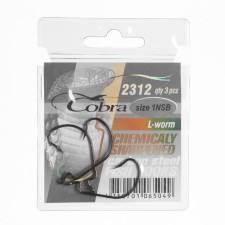 Offset hooks Cobra L-Worm, series 2312, NSB color, No. 01, 3 pcs.