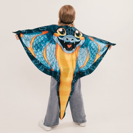 New Year! Carnival set "Cool snake", cape, mask, blue color-4