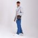 Male bag on lightning, long belt, brown color