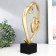 Souvenir Polystone "Double Golden Heart" on a black stand 15.5x7x29 cm