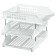 A set of paper trays horizontal Starong Istanus, 3 pieces, on metal rods, white