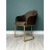 SHELL chair, 56 × 63 × 83 cm, brown color, gold frame