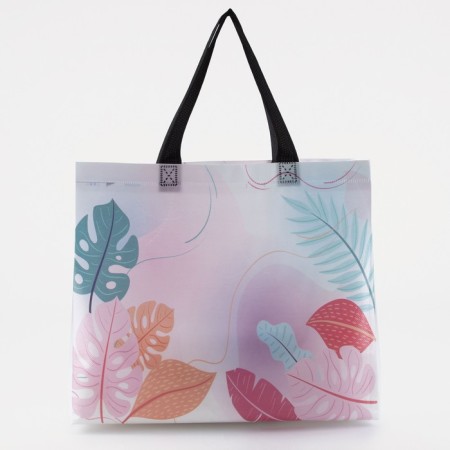 Household bag without fastening, white/pink color-1