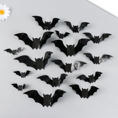 Sticker PVC "bats" 16 pcs 16.5x5.5, 12.5x4, 10.5x3.5, 7x2.5 cm