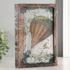 Safe-book wood, leatherette, mirror 