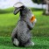 Garden figure "Hare with carrots" Gray, 26x16x12cm