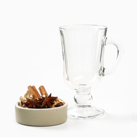 Gift set: spices for mulled wine, glass, cream honey "New Year will give happiness"-2
