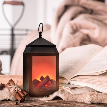 Nightlight "fireplace" led black 16x14x26 cm