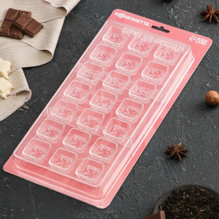 Konfinetta chocolate form "Clover", 27.5 × 17.5 × 2.5 cm, 21 cells (2.5 × 2.5 × 1 cm)-3