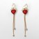 New Year! Earrings "New Year" deer, white-red color in gold
