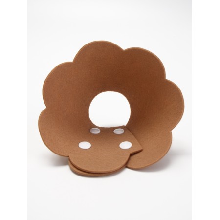 Veterinary collar made of felt "chamomile", size l, brown-5