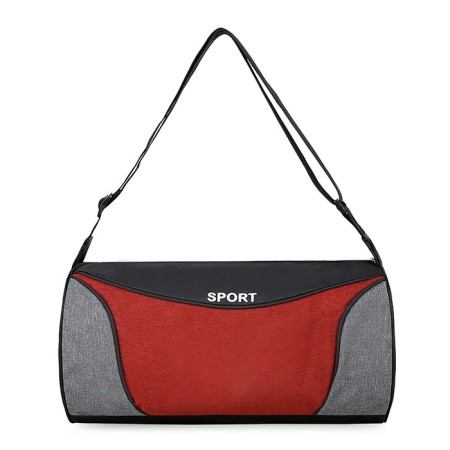 Sports bag with lightning, long belt, black/red color