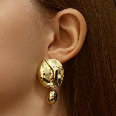 Earrings Metal "Style" shell, color gold-3