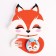 Gift set for the girl "Good Fox", bag, badge, blue color