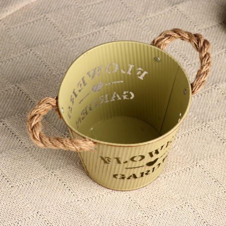 Kashpo "Bucket Flower Garden" Green, 13x13x12cm-3