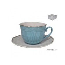 A cup with a saucer Lenardi, 250 ml, blue color