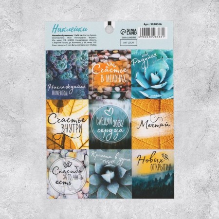 Stickers "Happiness inside", 11 × 15.5 cm