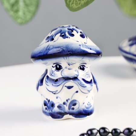 Souvenir "Grandfather fungus", 9 cm, gzhel