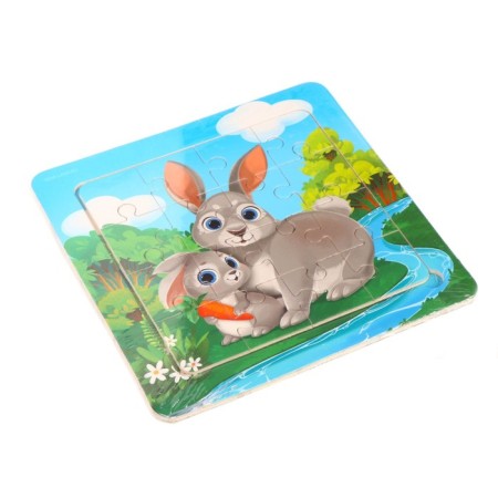 Puzzle "Lovely Zaychata", 14 cm x 14 cm-5