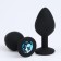 Anal traffic jam-hoods, with a crystal, without vibration, Soft silicone, 35 x 80 mm, black