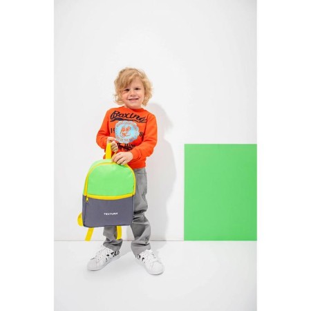 Baby backpack on the zipper Textura, gray/green color-4