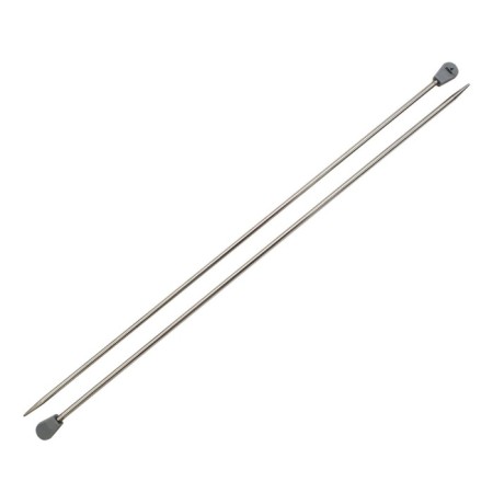 The knitting needles are straight, metal, 35 cm/4.0 mm-1
