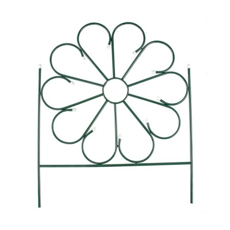 Decorative fence, 75 × 305 cm, 5 sections, metal, green, "chamomile"-7
