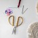 Scissors for needlework, mowed blade, 3.5 ", 8.5 cm, gold color
