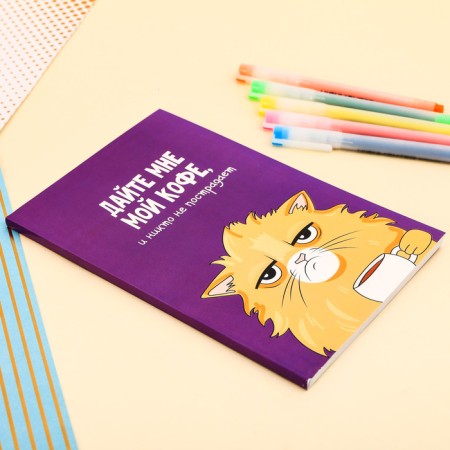 Diary at the point "Cat with a cafe", A5, 64 sheets-1
