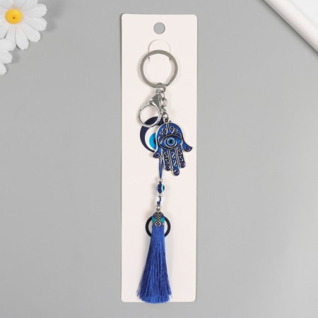 A keychain with a carbine from the evil eye metal "Fatima hand blue 16 cm-3