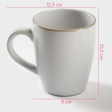 Mug ceramic shade "Vanilla", 350 ml, white color-1