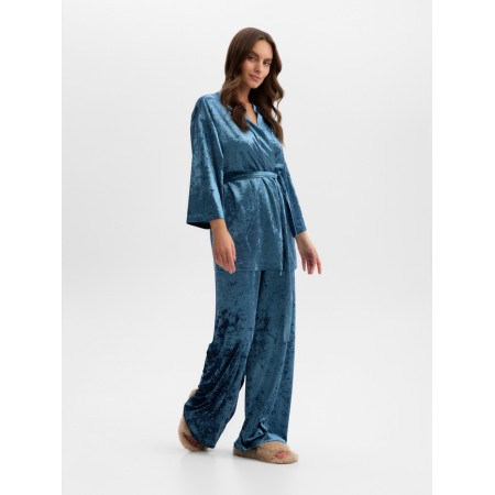 Female set (jacket, trousers) KAFTAN VELVET 40-42, blue-6