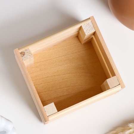 Wooden Kashpo 12 × 11 × 9 cm "odnushka light", two -string, natural give beautifully-1